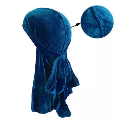 1PC Fashion Velvet Durags For Men Women Head Wrap Turban Hat With Long Tail Wide • $8.62