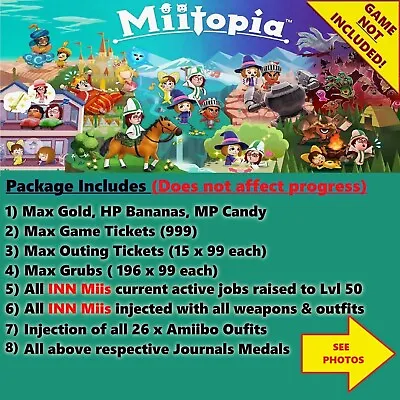 Miitopia (Switch Save Edit) Service NOT A GAME • $20