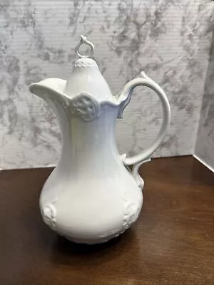 Antique Victorian Porcelain Ironstone Staffordshire Style White Water Pitcher • $65