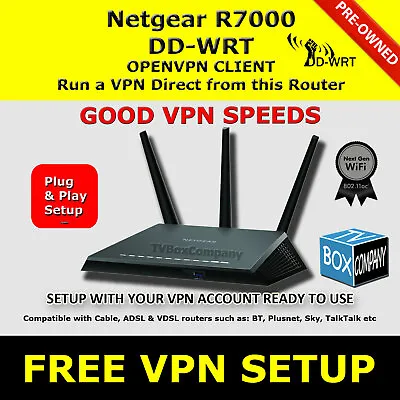 NETGEAR R7000 DDWRT VPN WIRELESS ROUTER OPENVPN DD-WRT 1-2 Yr NORDVPN AVAILABLE • £139.99