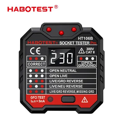 $12.99 • Buy HABOTEST HT106B Socket Tester Outlet LED Digital Circuit Breaker Finder GFCI AC