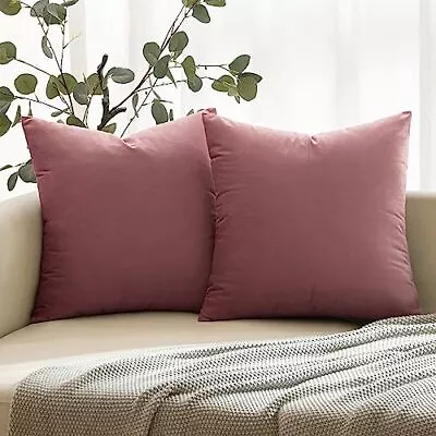 Pack Of 2 Velvet Dusty Rose Throw Pillow Covers Decorative Pillow Covers Euro... • $18.67