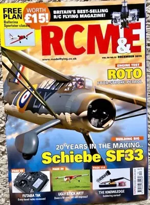 RCM&E Magazine Radio Control Models & Electronics December 2015 With Free Plan • £4.98