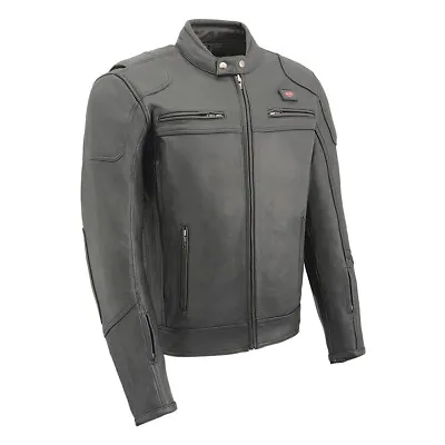 NEXGEN HEAT MEN'S ALL SEASONS LEATHER JACKET W/ HEATED TECHNOLOGY - SAPB • $389.99