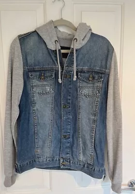 Denim Hooded Bomber Jacket • £6