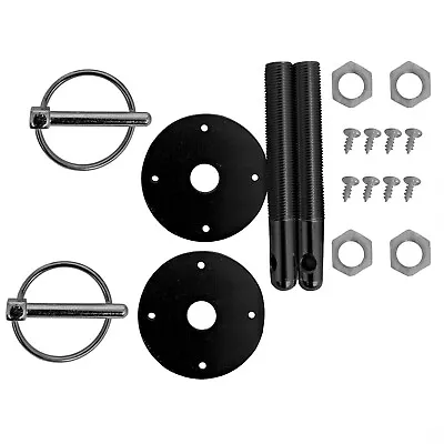 Hood Pins Torsion Style 1/2  Diameter Black Anodized Kit Musclecar Hotrod • $39.95