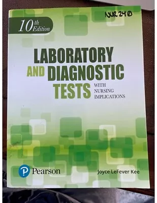 Laboratory And Diagnostic Tests With Nursing Implications • $20