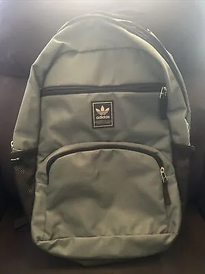 Adidas Backpack Laptop Bag Forest Green Gold Zippers 90288 • $28