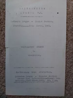68/9 Walthamstow Avenue Vs Wealdstone (Isthmian League) • £1.99