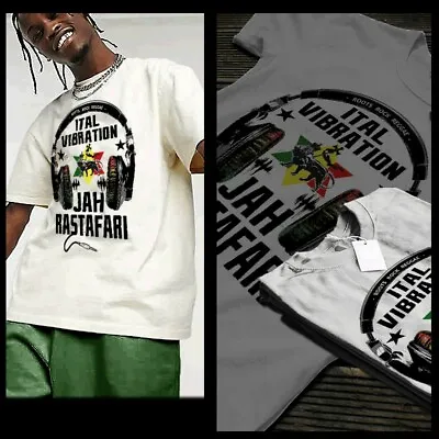 Reggae T Shirt Jah Rastafari Haile Selassie Selector DJ Dub Headphones XL White • $19.99