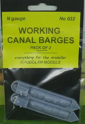 New No.32 N Gauge WORKING CANAL BARGES (2) Unpainted.   Suit Farish - Peco  • £4.50