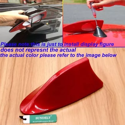 £8.95 • Buy Red Car Radio FM/AM Signal Aerial Shark Fin Antenna Universal For Honda Civic