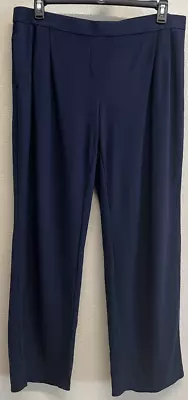 J. Jill Wearever Pants Women's Size L Ponte Knit Full Leg Cropped Navy Blue • $26.21