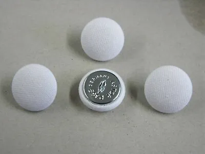 WHITE COTTON COVERED BUTTONS - 23mm & 19MM UPHOLSTERY  CRAFT HABERDASHERY B110 • £4