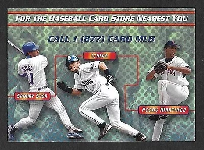 Rare 2002 MLB.com Information Insert Card Jeter/Pedro/Ichiro/Johnson/Sosa/Piazza • $1.99