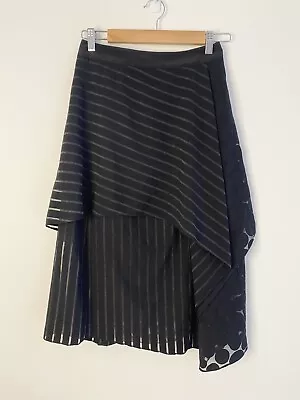 Diane Von Furstenberg Ruffle Midi Skirt Black Size 0 XS New With Tags • $70