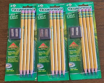 Ticonderoga  MY FIRST  #2 Beginners Pencils Lot Of 3 Packs Of 4 Pencils 33309 • $9.99