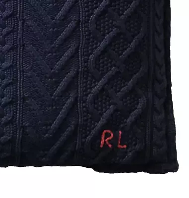 NEW RALPH LAUREN HOME THROW PILLOW RL CABLE KNIT SWEATER 20 In SQUARE SOLD OUT • $195