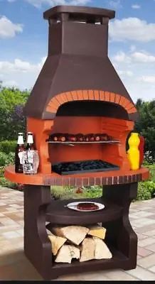 £399 • Buy Masonry BBQ Barbecue Garden Grill Fireplace Wood And Charcoal Cooking Massive