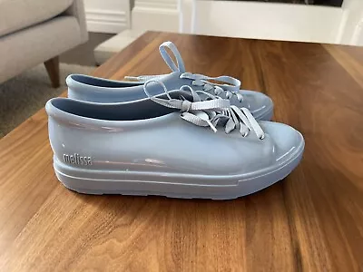 Melissa Light Blue Jelly Chunky Platform Sole Lace Up Sneakers Women’s Size 7 • $39.95