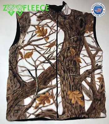 ZooFleece Vest Snow White Bodywarmer Hunting Camouflage Big Game Thermal S-3XL  • $33.96