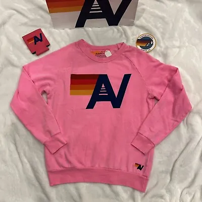$146.99 • Buy NWT Aviator Nation  Logo Sweatshirt Neon Pink Small