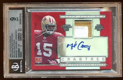 2009 Topps Chrome Michael Crabtree Rc Auto /10 Red Refractor 3 Color Patch Logo • $199.99