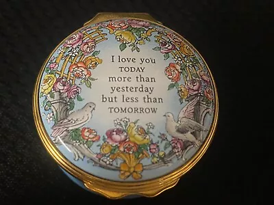 Halcyon Days Enamels  I Love You More Today Than Yesterday  Trinket Box • $39.20