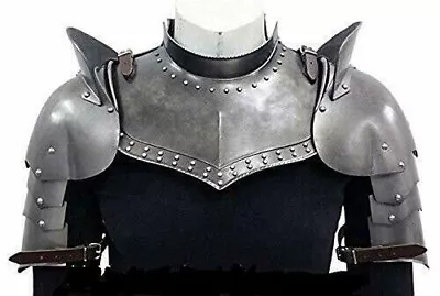 Medieval Pauldrons Knight Shoulder Gorget Armor Larp Halloween Costume Accessory • $114.24