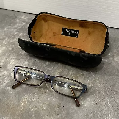 Vintage Chanel Brown Small Framed Glasses In Original Chanel Case • £19.99