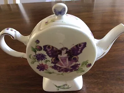 Vintage Crown Dorset  Staffordshire” England Purple Flower Fairy Teapot • $59