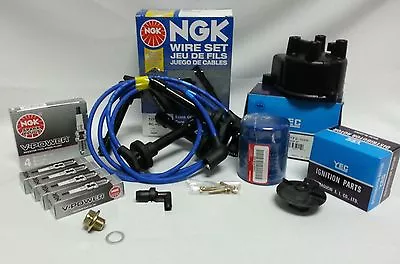 Cap-Rotor-NGK Wires-Spark Plug PCV Tine Up Kit 88-91 Honda Civic CRX D16A6 • $116.73