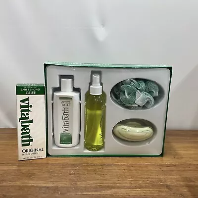 New Spring Green Vitabath Gift Set Box Gelee Bath Shower Aloe Gel Spray Soap • $35.95