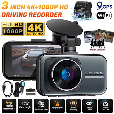 4K HD 1080P DVR Car Dual Lens Dash Cam Front/Rear Video Recorder Camera G-sensor • $66.99