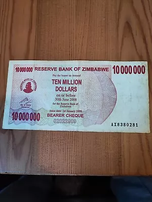 Zimbabwe 10000000 Dollar Banknote • £2.50