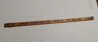 Vtg Dupler's Clover Farm Store Maytown PA Advertising Wood Slide Yardstick Ruler • $19.99