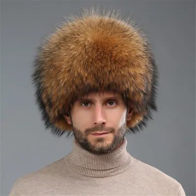 100% Real Fox Fur Hat Thicken Winter Warm Mongolian Cap Outdoor Round Hat • $72.52