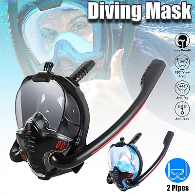 Scuba Diving Snorkel Mask Set Swimming Underwater Anti Fog Dual Tube For GoPro  • $19.89