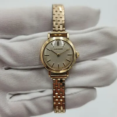 Movado 14k Solid Gold Case Mechanical Movement Ladies Vintage Swiss Made Watch • $599