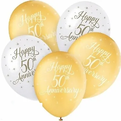 50th Anniversary Party Balloons Decoration Golden Wedding Anniversary 50 Years 5 • £3.50