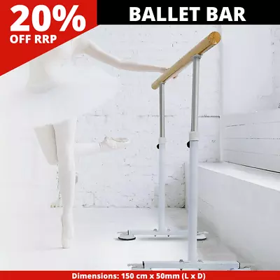 1.5M Portable Ballet Barre Stretch Dance Pole Gymnastics Bar Wooden Adjustable • $185.99