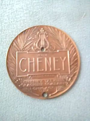 Chicago IL Cheney Talking Machine Co. COPPER Medal Badge/Emblem 1914-25 • $19.77