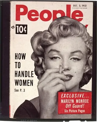 Marilyn Monroe Vintage 1952 People Today Magazine Cover 4x5 Transparency Smoking • $49.99