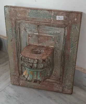 Antique Old Wooden Floral Candle Holder Wall Hanging Stand Rustic Reclaimed Wood • £125.11