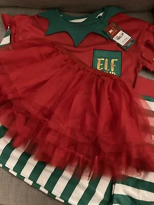 £12 • Buy Kids Girls Tutu Elf Pyjama Set  Festive Christmas Green Elf 6,7,8,9,10,11 YRS