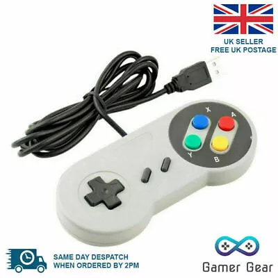 Retro Super Nintendo SNES USB Controller Joypads For Win PC Pi Gamepads • £3.99