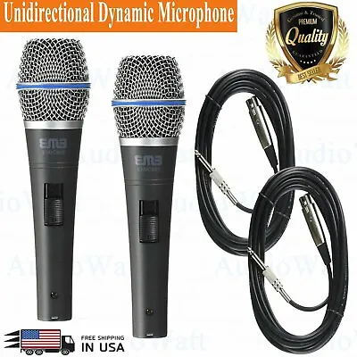 2X Professional Wired Dynamic Vocal Studio Microphone HandHeld Mic With XLR 3Pin • $39.99