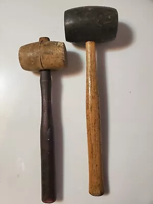 Vintage Rubber Mallet Hammer Lot Of 2 One 16  Other 14.5   • $27.15
