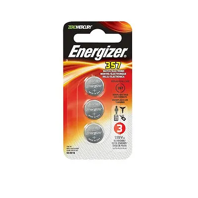 Energizer 357 Zero Mercury Silver Oxide Batteries 3 Pk  • $5.90