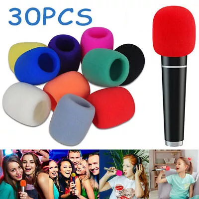 30Pcs Handheld Microphone Windshield Wind Shield Sponge Foam Cover Thicken • $11.53